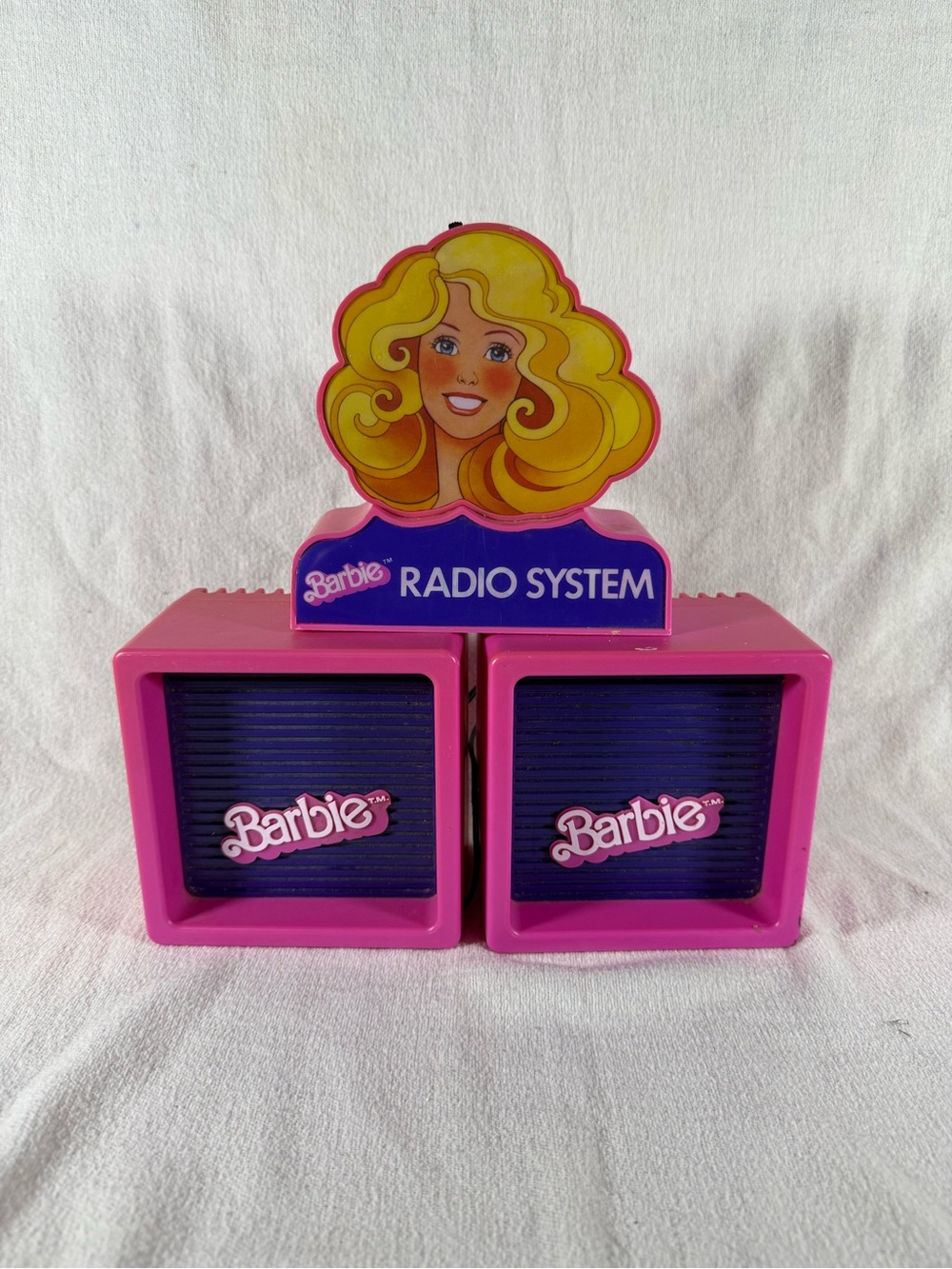 Vintage 1984 Barbie Pink and Purple Portable Radio System